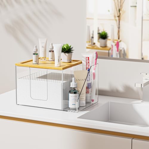 VITVITI Disposable Face Towel Holder Box, Acrylic Clean Skin Club Facial Towel Container, Large Disposable Face Towels Storage for Bathroom Vanity Makeup, Clear by VITVITI - Image 4