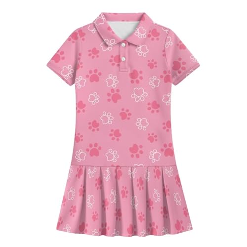 Girls Athletic Dress Short Sleeve Pleated Skirt Tennis Outfits Quick Dry Activewear4