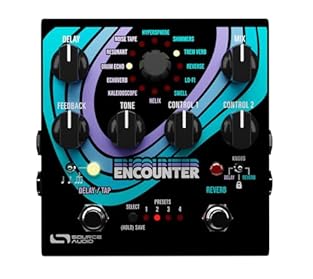 Delay/Reverb Guitar Pedal with Feedback an FX Engine Controls Delay Tone