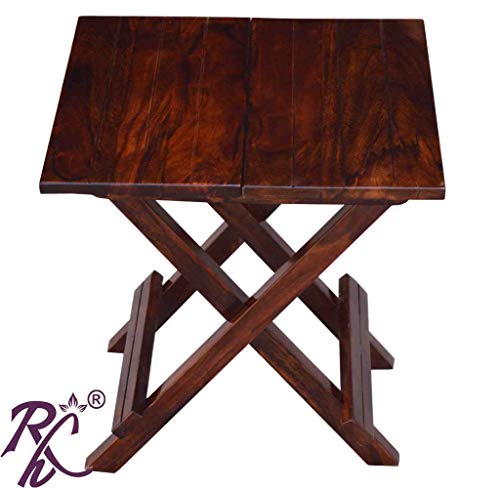 RAJ HANDICRAFT Solid Sheesham Wood Small Folding Side Table for L...
