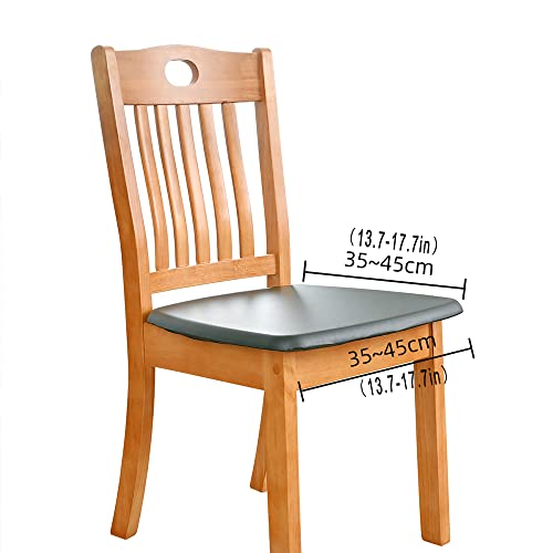 Lipor Set Of 2 Waterproof Chair Seat Covers Grey Pu Leather Chair Cushion Cover Removable Chair Seat Protector Slipcover For Dining Room Kitchen Office Outdoor Chair (Grey, 2Pcs) #TOP5