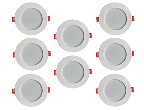 BENE? Konnect Virgin Plastic Round Ceiling Light, (White 7w, Pack of 8 Pcs)