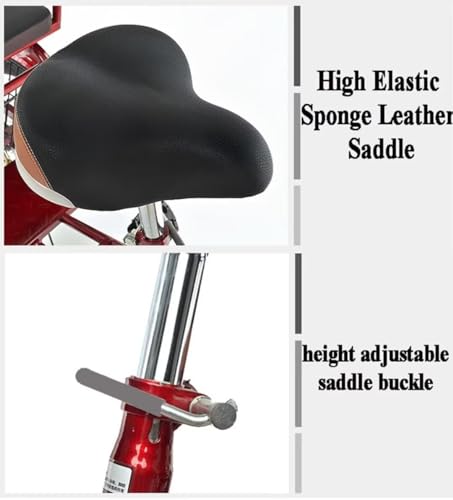 Triciclo Plegable para Adultos con Asiento Trasero Negro miniatura 6
