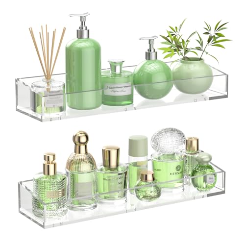 15 Clear Acrylic Shelves 2PCS Acrylic Floating Shelves Bathroom Shelf