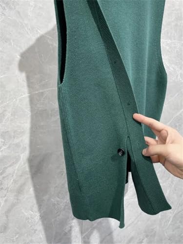 Dndrdhfb Men's Asymmetrical Knitted Vest Sleeveless Round Neck Office Sweater Vest4