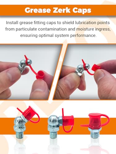 Image of 350pc Grease Fitting Assortment Kit - SAE & Metric (1 /4 inch-28, M6, M8, M10) Zerk Grease Fittings with Toolbox, Wrenches & Dust Caps for Grease Guns & Automotive, Industrial