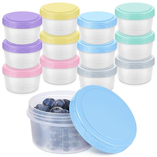 WiyPury Small Food Containers with Twist Top Lids, 12 Pack