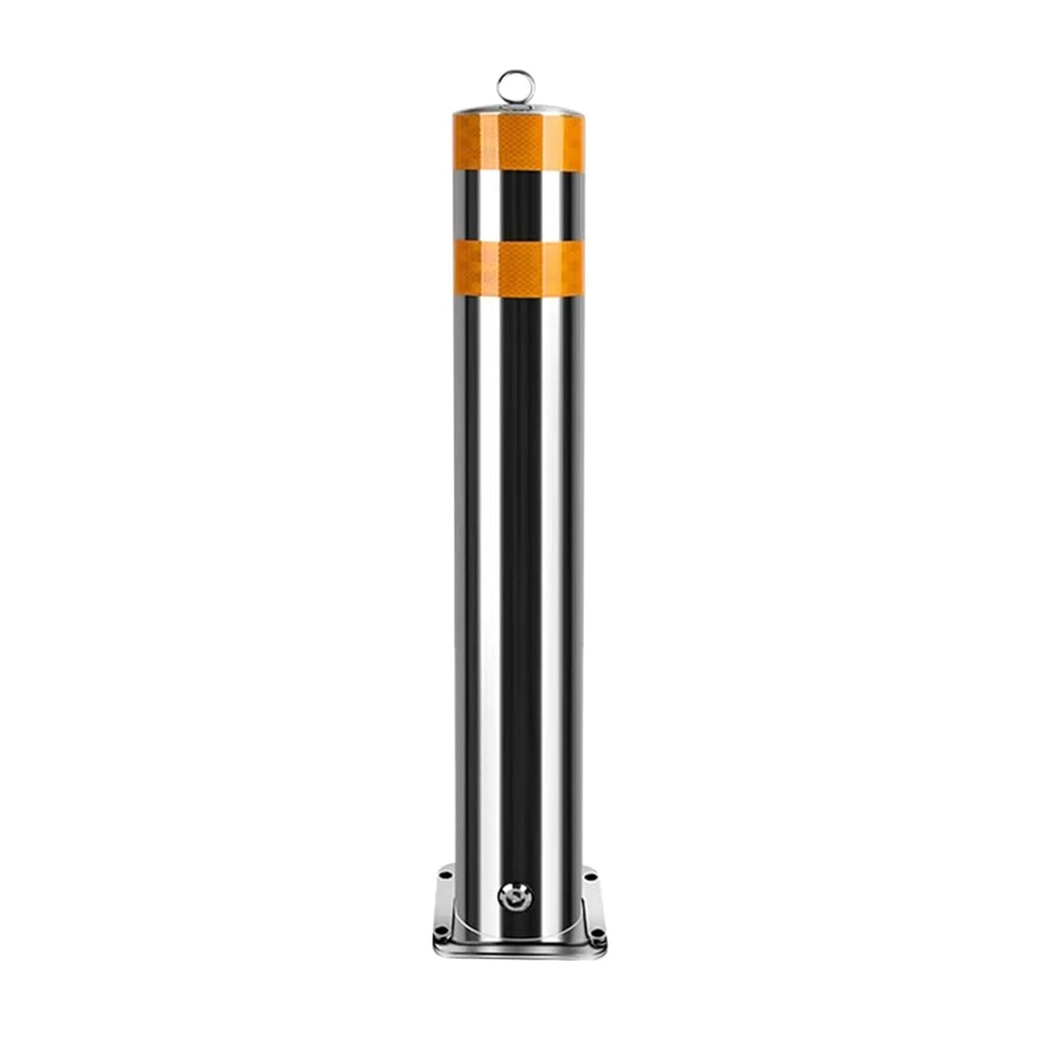 Stainless Steel Parking Bollard, Heavy Duty Removable Driveway Security Post With Lock And Keys, High Visibility Safety Barrier (75 cm/29.6in)