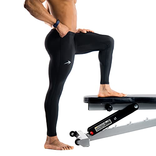 Compressionz Men's Compression Pants Base Layer Running Tights Mens Leggings For Sports (Black, L) #TOP1