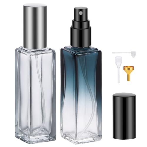 Segus Perfume Atomisers Refillable, 2 Pcs 20ml Glass Atomiser Spray Bottle, Empty Perfume Bottle for Purse, Handbag, Pocket and Luggage