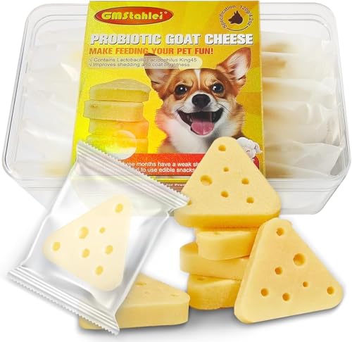 GMStahlei Snack per cani con probiotici: Bocconcini di formaggio di capra – Supporta l’immunità & il pelo sano – Confezione singola, 120 g (15 pz) – Perfetti per addestramento & premio