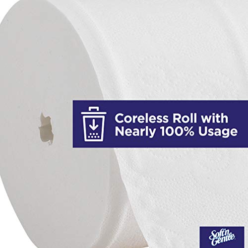 Soft ‘N Gentle™ Premium Coreless 2-Ply Toilet Paper, 600 Sheets Per Roll, 12 Rolls Per Pack, 2 Roll-Holder Adaptors Included #TOP4