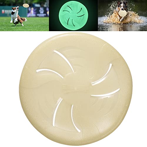 HONGEZEY Glow-in-The-Dark Flying Discs Interactive Dog Flyer Toys Soft Lightweight Dog Catch and Fetch Toys Floats in Water & Safe on Teeth 9 inch (Large Glow)
