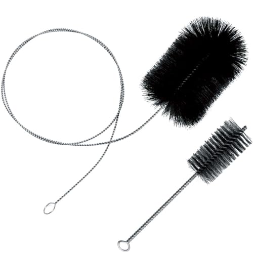 Lot de 2 brosses pour Conduit de poêle, Brosse de Nettoyage en Fil d'acier, Kit Nettoyage Gaine Souple Gaine Vmc, kit de Nettoyage pour cheminée,Souple...