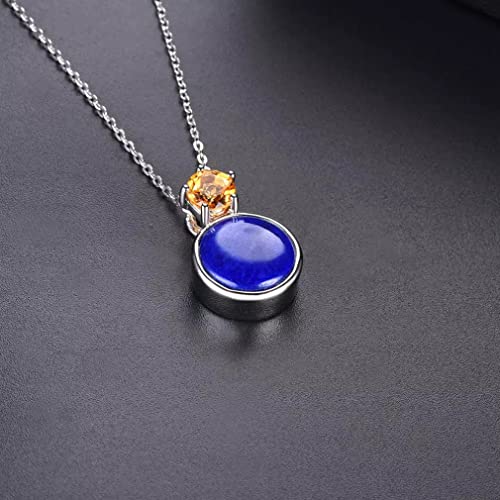 Pendentif lapis argent 12mm pour sublimer un décolleté terne - 4