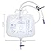Ovovo 2pcs Urinary Drainage Bag 2000ml, Urine Drainage Bag with Anti-Reflux Chamber, Urine Collection Bag Drain Bag, 48