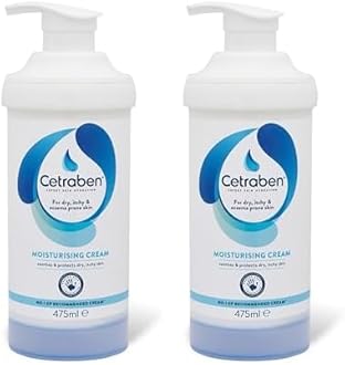 Moisturising Cream, For Dry, Itchy, Sensitive & Eczema-Prone Skin, Soothe, Moisturise, Hydrate, & Protect, Dermatological Moisturiser,Daily Use on the Body, Fragrance Free, 1 x 475ml