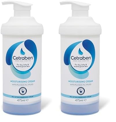 Cetraben Moisturising Cream, For Dry, Itchy, Sensitive & Eczema-Prone Skin, Soothe, Moisturise, Hydrate, & Protect, Dermatological Moisturiser,Daily Use on the Body, Fragrance Free, 1 x 475ml