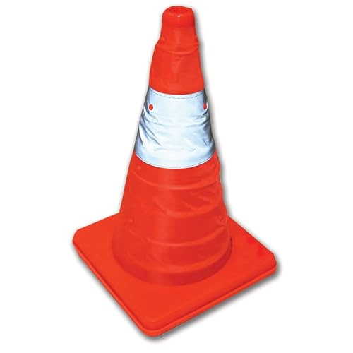 Jeffers Equine Retractable Horse Arena Training Safety Cones, 15 3/4" - Collapsible Reflective Traffic Cones for Equestrian Riding, Barn, Farm, Outdoor, Roadside, Parking, and Sports Use – 1 Pack