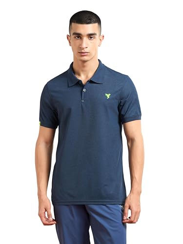 Image of TECHNOSPORT Mens Slim Fit Self-Design Half Sleeve Polo T-Shirt for with Matpiq for Sports and Regular Uses