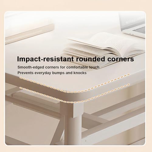 JixCJHj Computer/Office/Gaming/Writing/Work/Folding Desk,Small Foldable Desk，Easy Assembly,for Small Space, Study Writing Table,Bedroom,Executive(Warm White,80 * 50cm(31 * 20in)) — view 5
