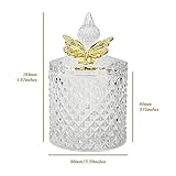 Ezebesta 2PCS Vintage Bathroom Canisters Cute Butterfly Lids Small Thick Clear Glass Jar Set Qtip Holder Dispenser for Cotton Ball & Pads Storage Organization Decor - Image 4