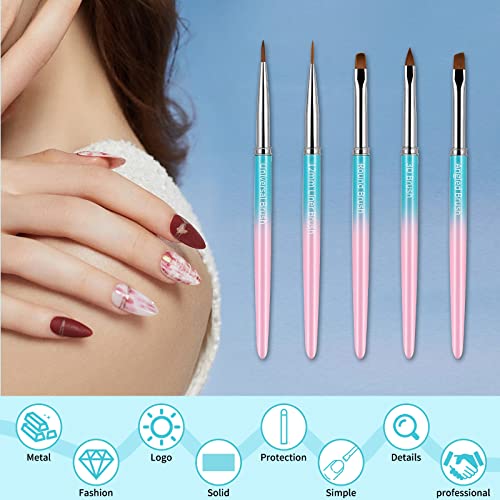 5Pcs Nail Clean Up Brush, Nail Art Brush Set, Nail Polish Clean Up Brush, Nail Polish Remover Brush, Clean Up Brush For Gel Nail Polish, Nail Art Brushes Kit, Gel Nail Art Brush, Nail Polish Brush #TOP3
