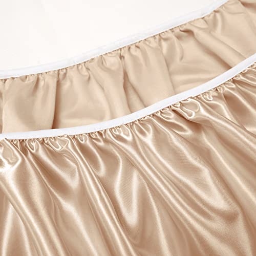Image of SiinvdaBZX Satin Bassinet Sheets for Baby Hair,Beige | Silk-Like Soft Bassinet Fitted Sheets for Hourglass, Oval & Rectangular Bassinet Mattress