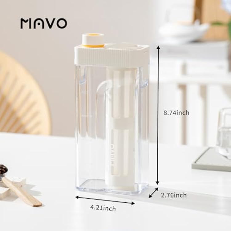 MAVO Cold Brew Coffee Maker, 27oz Iced Coffee Maker and Tea Brewer, Fine Mesh Filter, Leak-Proof Seal, Removable Design for Easy Cleaning, Durable Tritan Material, Space Saving - Home and Camping