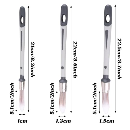 3-Teiliges Pinselset, Rund Lackierpinsel, Pinsel, Rundpinsel für Malerei Wände für Wand-Reparatur-Werkzeuge(9.5 mm, 13 mm, 15 mm)