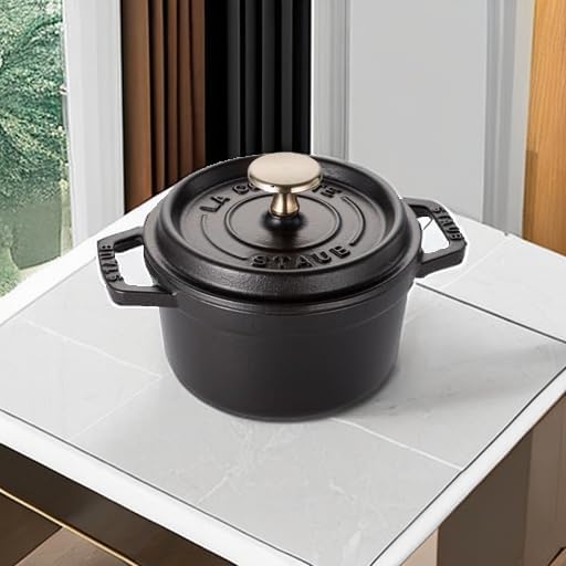 ストウブ(Staub) 「 ピコ ココット ラウンド ブラック 14cm 」 小さい 両手 鋳物 ホーロー 鍋 IH対応 【日本正規販売品】 La Cocotte Round 40509-476
