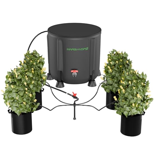 MARS HYDRO 2025 New Auto Drip Irrigation Kits with 13 Gallon Foldable Bucket, 24W Upgraded Water Pump, 8 Drip Emitters, Garden Watering System for Grow Tent Indoor, Lawn, Greenhouse, Yard