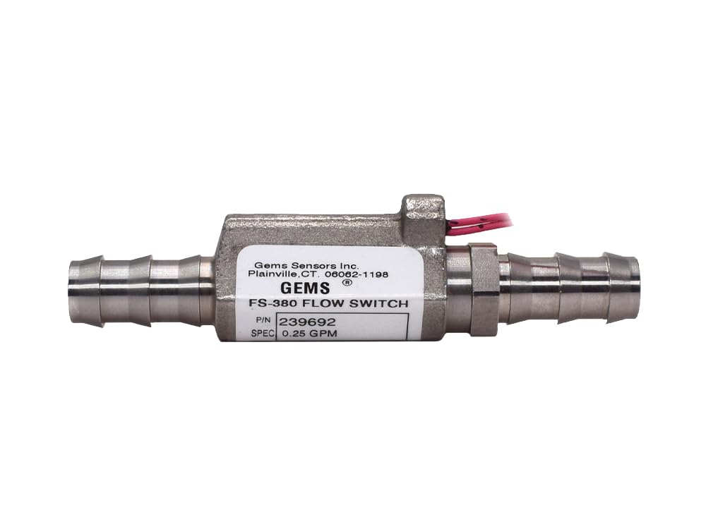 192566, Flow Switch, Compact,for High Inline Pressure,1.5GPM,BR, 1/2NPT M,FS-380 Series