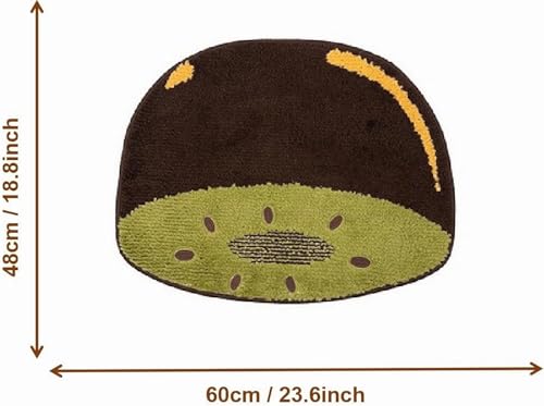 Image of Gavi Home Decor Super Soft Shaggy Bath Mat Anti Skid Anti Slip Cute Absorbent Kids Small Bath Mat Cartoon Fruit Bathroom Rug Non Slip, Cute Bathroom Floor Mat for Home Kitchen(60 x 40 Cm) (Green Kiwi)