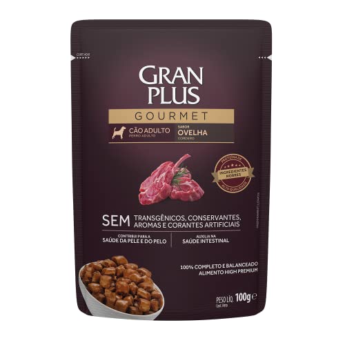 Ração Úmida GranPlus Gourmet Para Cães Adultos Sachê Sabor Ovelha - 100g
