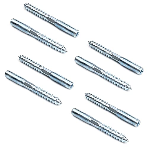 MroMax M8 x 70mm Hanger Bolts, Self Tapping Screw, 8Pcs