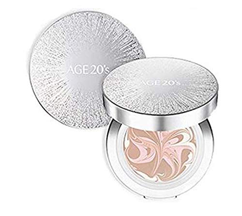 AGE 20's ALL NEW SEASON2 Essence Cover Pact LX(An Original pack12.5g+A Refill12.5g) WHITE GOLD CASE (01.No.21Light Beige(An Original pack12.5g+A Refill12.5))
