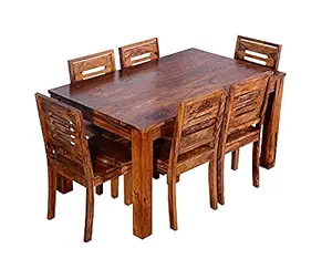 SB Furniture Solid Sheesham Wood Dining Table 6 Seater | Six Seater Dinning Table with 6 Chairs for Home | Chairs With Cushion | Wooden Kitchen Dinner Table 6 Seater | Dining Room Sets for Restaurants | Brown Finish, Self Assembly Required | dining room sets ||6 seater dining table ||dinning table ||dining chairs|| 6 seater dining table set|| dining table|| dining table 6 seater ||dining table chair ||dinning chair ||dining table 6 seater with chairs || dining table 6 seater with chairs