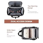 Rolling Puffer Backpack for Women, Travel Backpack with Wheels, 16 Inch Wheeled Laptop Backpack, Dual-Opening Design Overnight College Underseat Carry on Luggage, Roller Business Work Bag, Beige Brown - Image 4