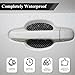 QZTYTY 4PCS Car Door Handle Cup Scratch Protector, Carbon Fiber Self-Adhesive, Black, 9*10cm, Universal, Pull Handle, Sticker Attachment