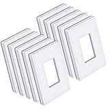 [10 Pack] BESTTEN 1-Gang Modern Designer Mid Size Screwless Wall Plate, USWP6 Snow White Series,...