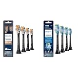Philips Sonicare Premium All-in-One (A3) Replacement Toothbrush Heads & Genuine C3 Premium Plaque Control Replacement Toothbrush Heads, 4 Brush Heads, Black, HX9044/95