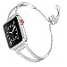 Secbolt Bling Bands Compatible with Apple Watch Band 42mm 44mm iWatch Series 5/4/3/2/1, Women Dressy Metal Jewelry Bracelet Stainless Steel, Silver