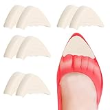 4 Pairs Shoe Filler Inserts, Adjustable Shoe Toe Inserts for Women Men Foam Cushion Fillers Make Shoes Fit for Loose Shoes (Beige)