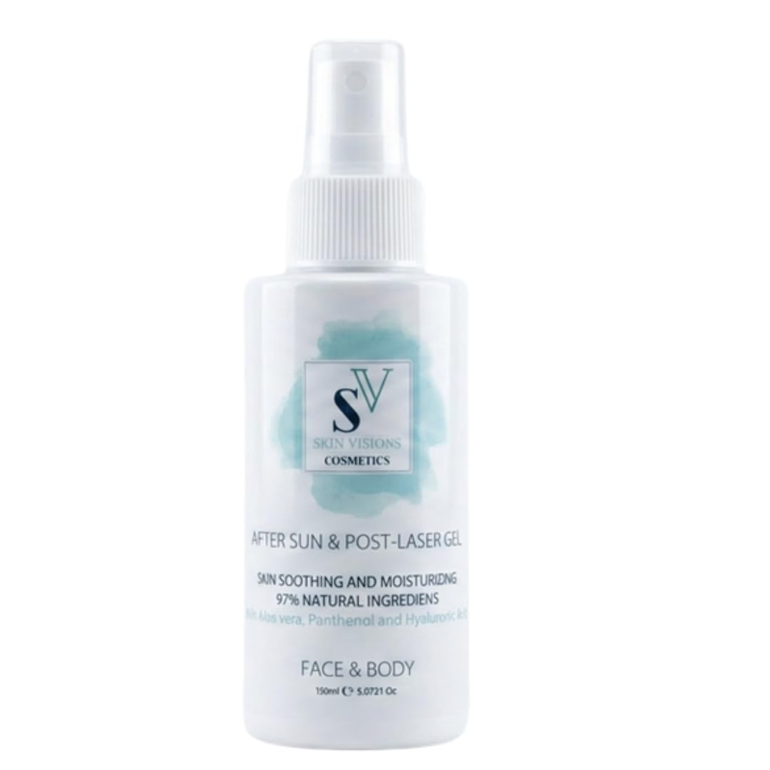 Gel idratante e lenitivo, post epilazione laser, dopo sole, dopo cera, con Acido Ialuronico, Pantenolo e Aloe Vera, 150 ml