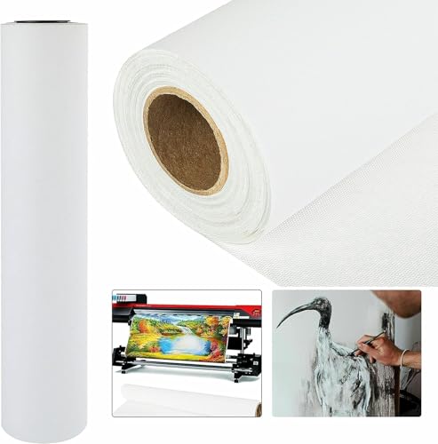 Professional Matte Canvas Roll Long Unstretched Canvas Roll Wide Format Inkjet Printer, Perfect for Fine Art, Photography, rchival Quality Prints (6 Rolls, 420GSM Poly-Cotton 44" x60ft)