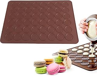 Macaron Baking Kit, 48 Cavities Silicone Macaroon Molds Pastry DIY Bakeware Decorating Tools, 15.4 x 11.2inch