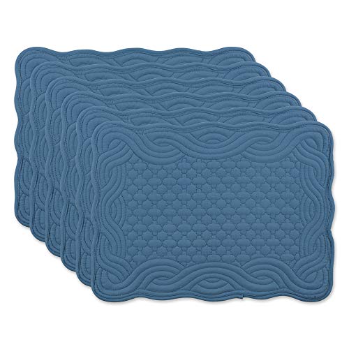 DII Quilted Farmhouse Collection Tabletop, Placemat Set, French Blue, 6 Piece by DII - Used condition - US$21.52