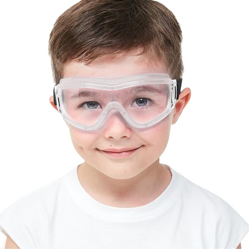 Jomixa Kids Safety Goggles, Lab Goggles Anti-fog BB Gun Protective Glasses for Age 3-19 and Adults (White)