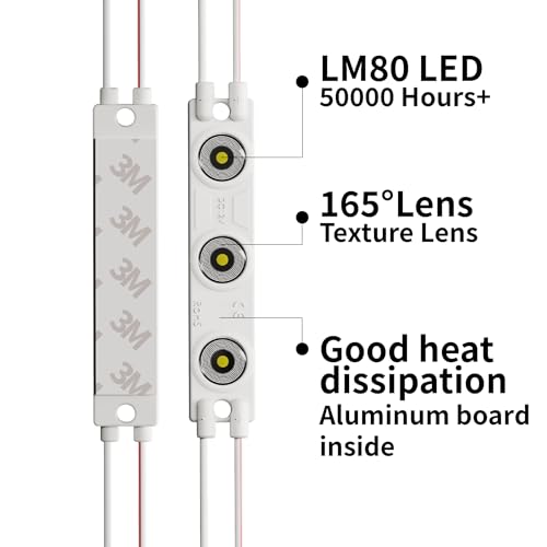Image of 200 pcs Channel Letter LED Commercial Module Strip 6500K White Light IP65 Waterproof for Advertising Signs with Tape Adhesive Backside for Outdoor